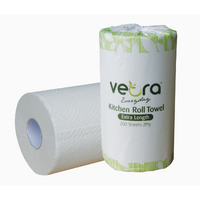 VEORA 2 Ply Kitchen Towel 200 Sheet Rolls x12