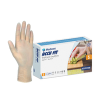 MEDICOM AccuFit Clear Vinyl Powder Free Gloves - Small