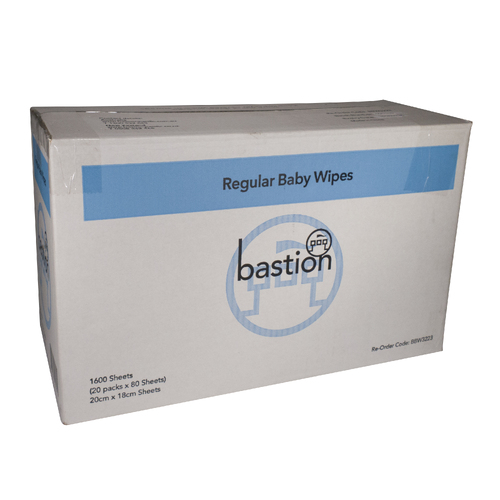 Bastion Premium Baby Wet Wipes - 20 Packs/Carton, Alcohol-Free, Fragrance-Free, Hypoallergenic