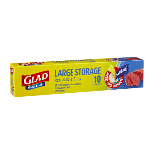 Glad Snap Lock Reseal Bags - Large x10