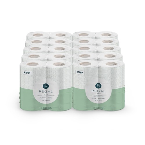 REGAL 2 Ply Kitchen Towel 60 Sheet Rolls x20